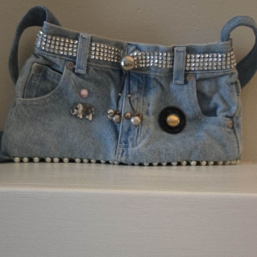 Denim Handbag with Embellishments